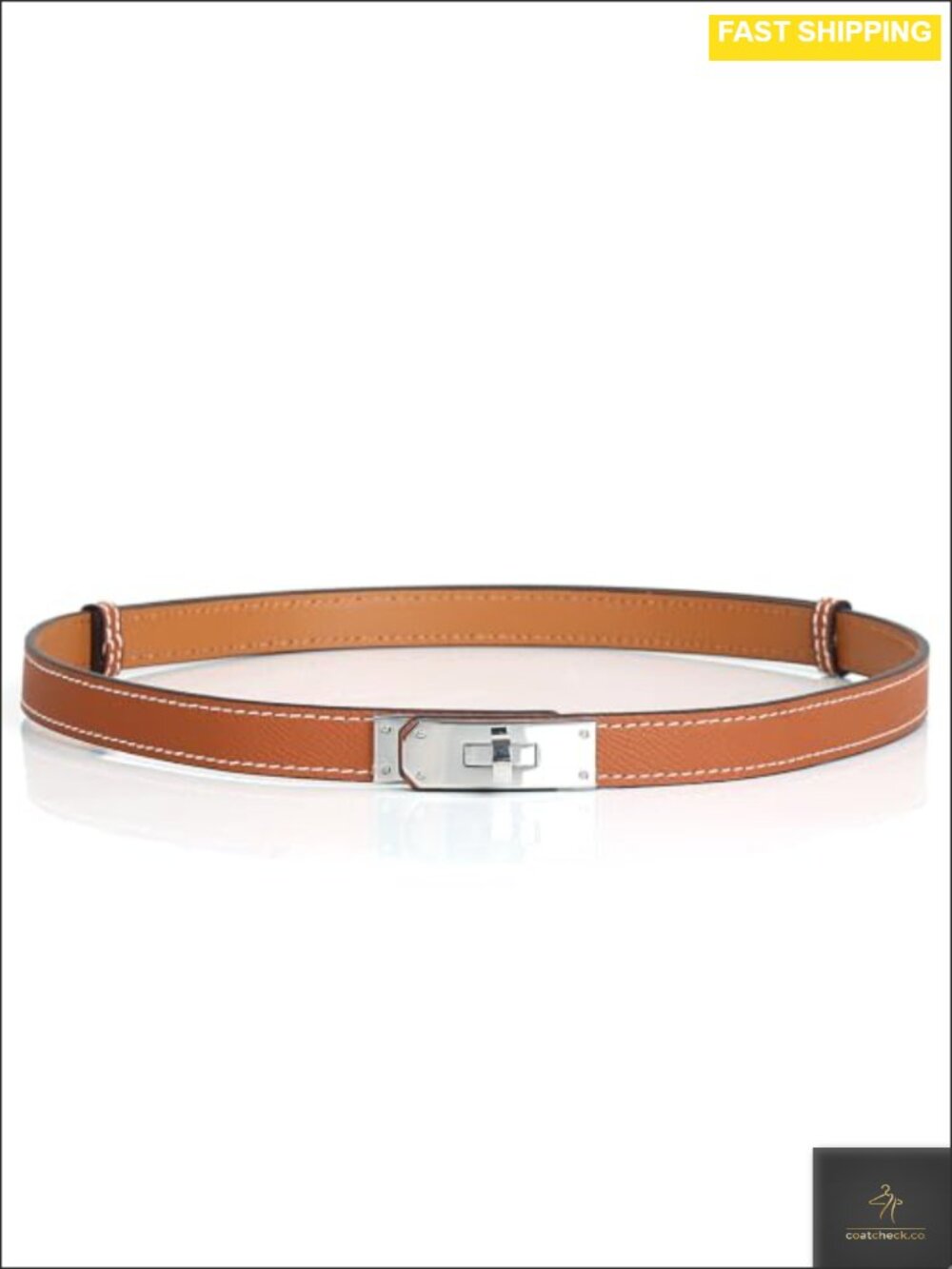 Women's Skinny Genuine Leather Belt Adjustable Alloy Turn Lock Solid Color